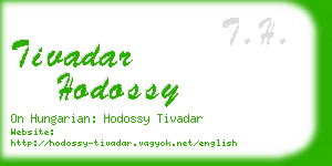 tivadar hodossy business card